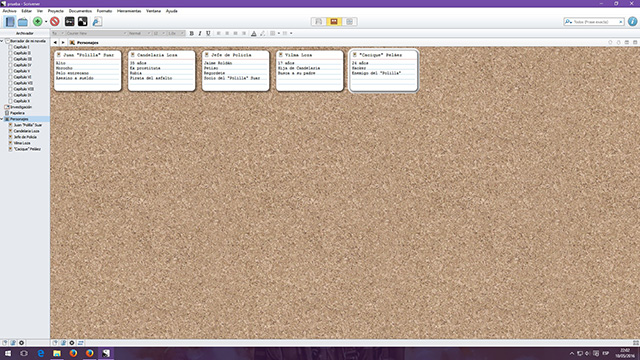 scrivener-personajes